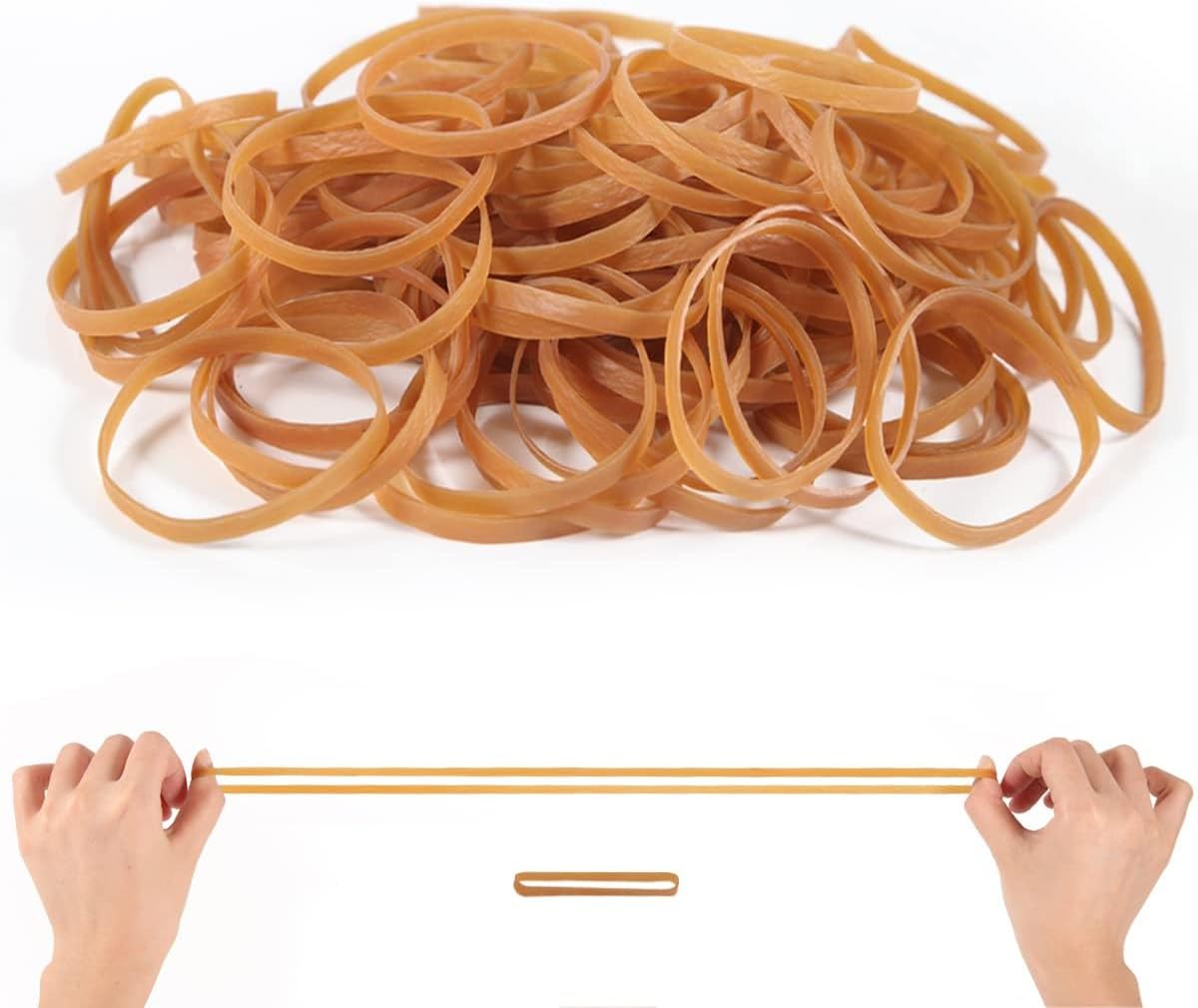 Elastic Bands Heavy Duty 100Pcs Thick Rubber Bands(100mm*5mm) Natural Strong Elastic Bands Wide Rubber Band Stationary Stretchable Bands for Home School Office