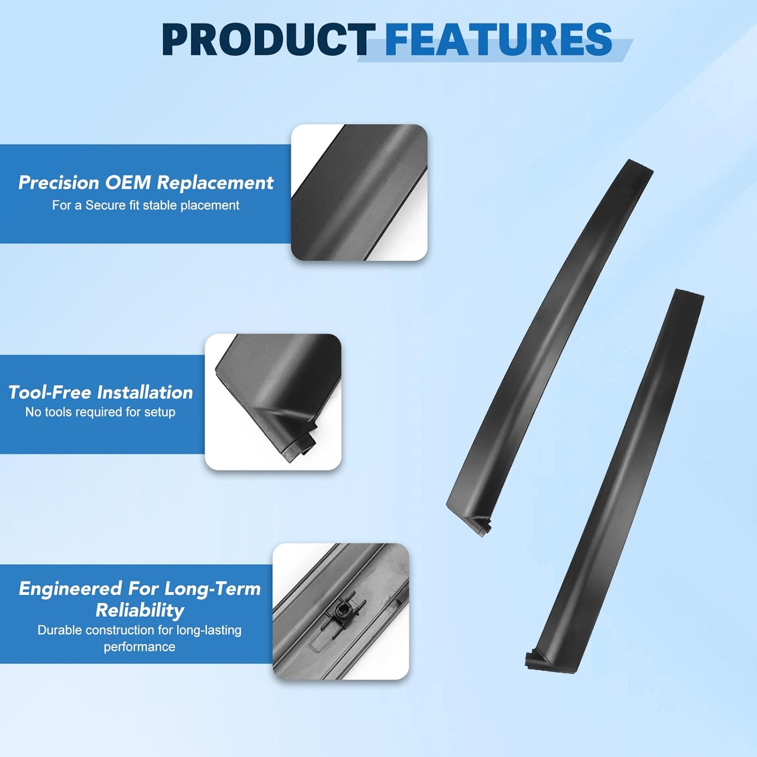 Driver and Passenger Side B Pillar Molding Trim Cover Fit for Honda Civic 1992-1995 Hatchback & Coupe