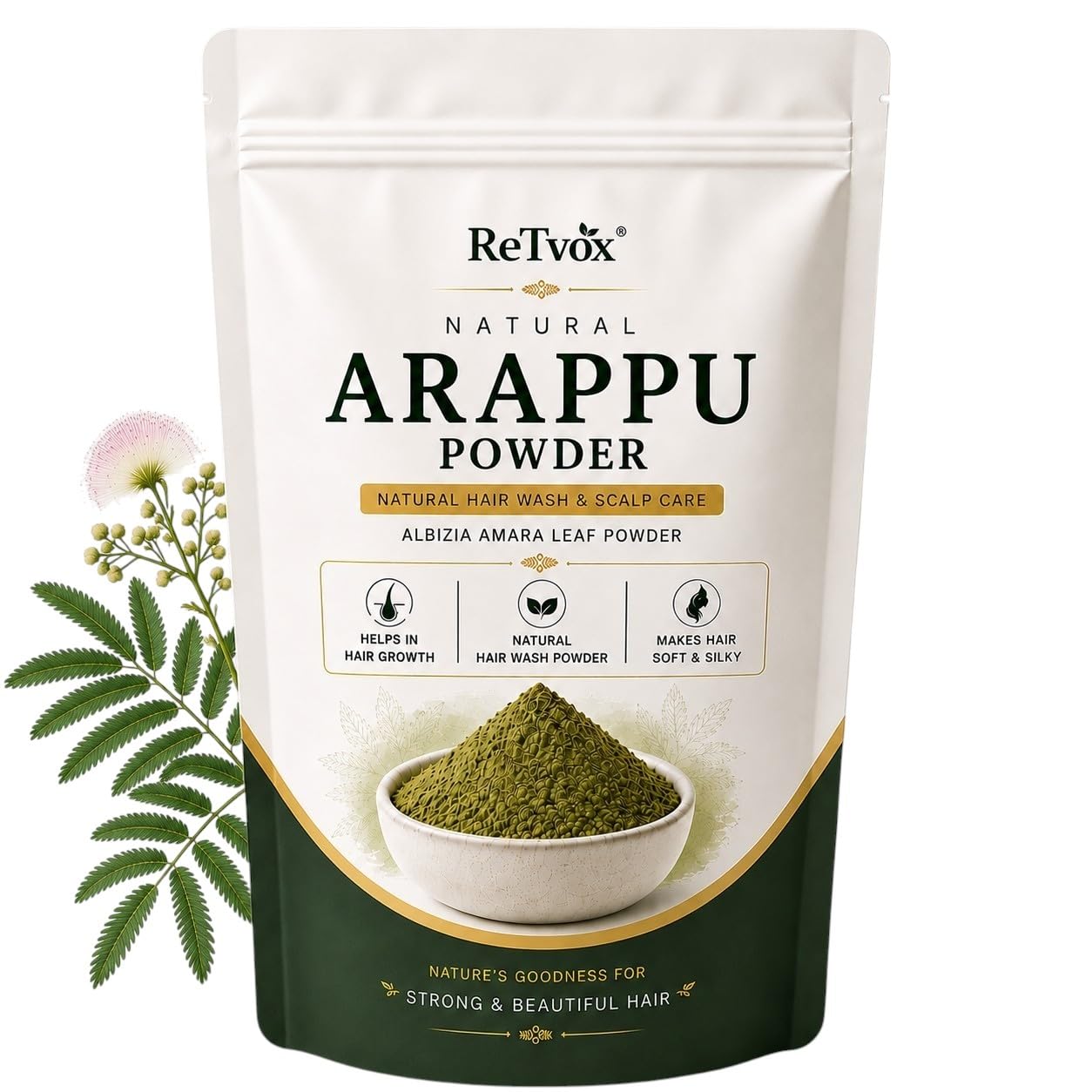 Natural Arappu Powder for Hair Wash & Scalp Care | 100% Pure Albizia Amara Leaves Fine Powder | Traditional Herbal Hair Cleanser | Chemical Free | Suitable for Men, Women & Children (250 Gram)-image-18