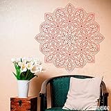 Etiqueta De La Pared De La Cabecera Etiqueta Engomada De La Mandala Del Arte Bohemia Bohemia Decoración De Vinilo Yoga Namaste Dormitorio Decoración De La Sala De Estar Del Hogar Calcomanía 42X42 Cm