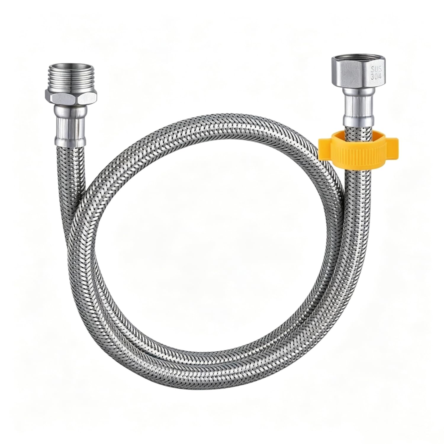 Loebrismis 1 Pcs Flexible Water Supply Hose, 1/2" Male to 1/2" Female Flexible Tap Connectors, 304 Stainless Steel Braided Hose for Water Heater, Tap Connector, Toilet Fill Valve, 40CM
