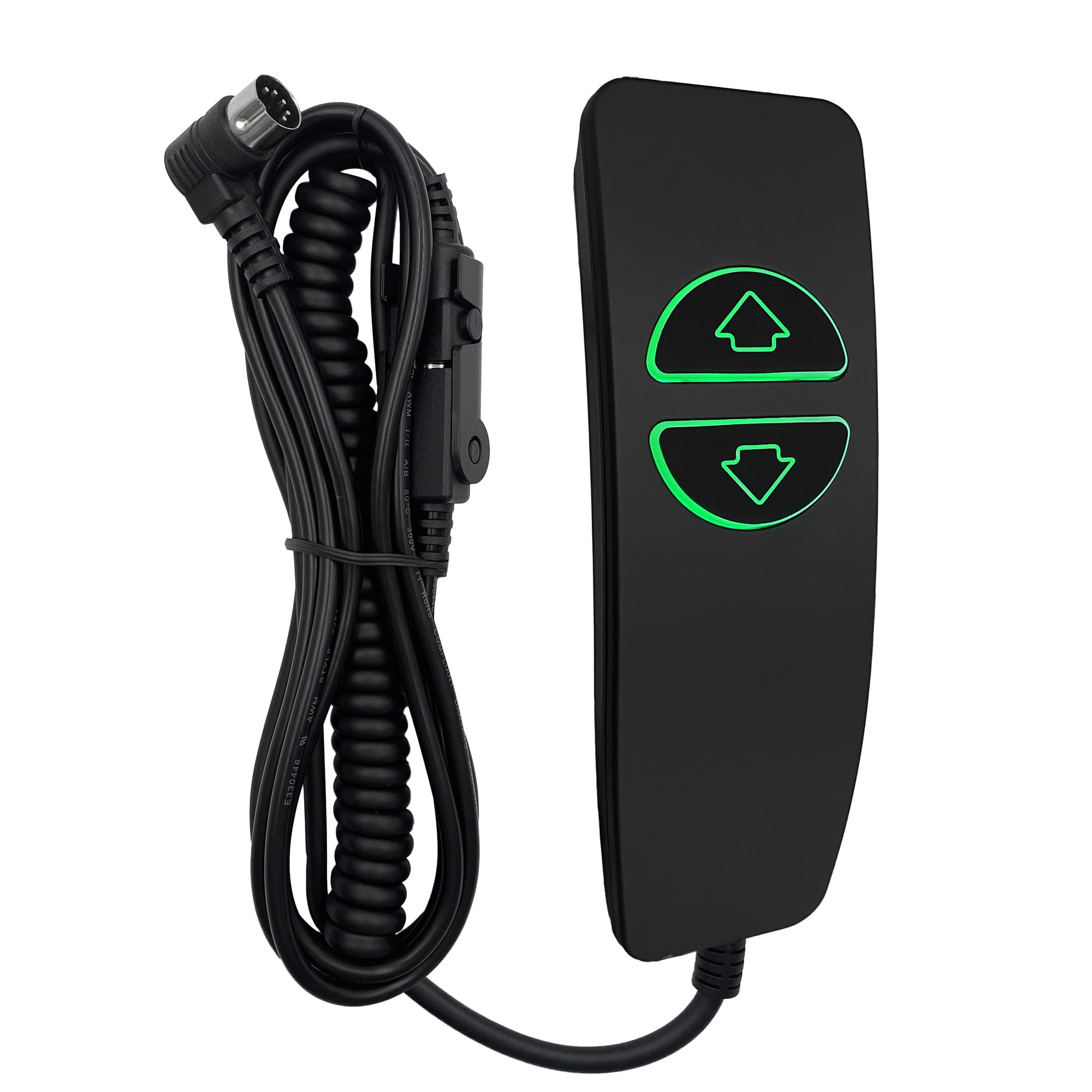 Kariwust Black 2 Button 5 Pin Prong Hand Control Handset Remote with Backlight for Lift Chairs Power Recliner