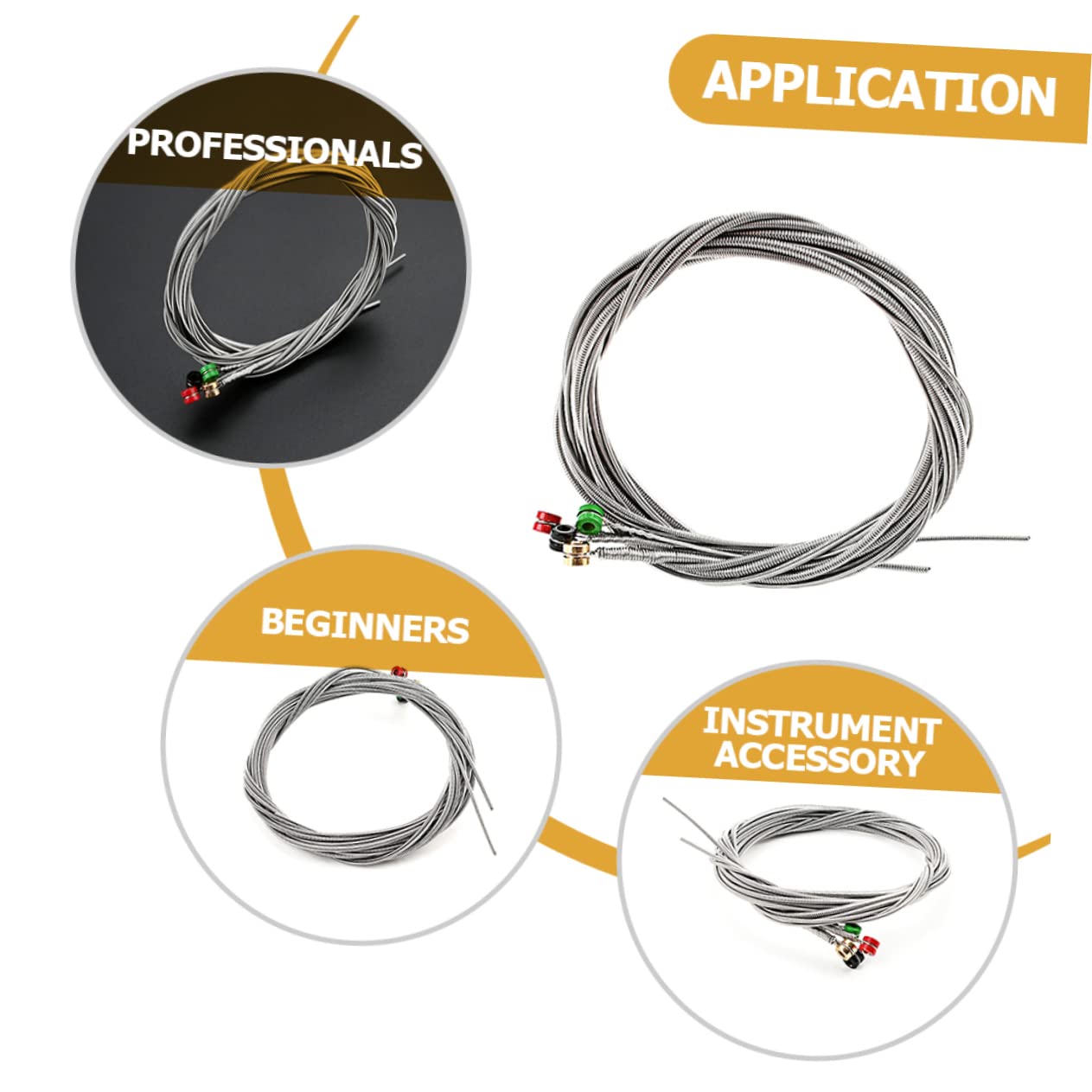 TOYANDONA 4sets Corde Per Basso Acciaio Inossidabile Di Corde Resistenti Per Strumenti Musicali Alta Durabilità e Praticità Per Musicisti Professionisti e Amatori
