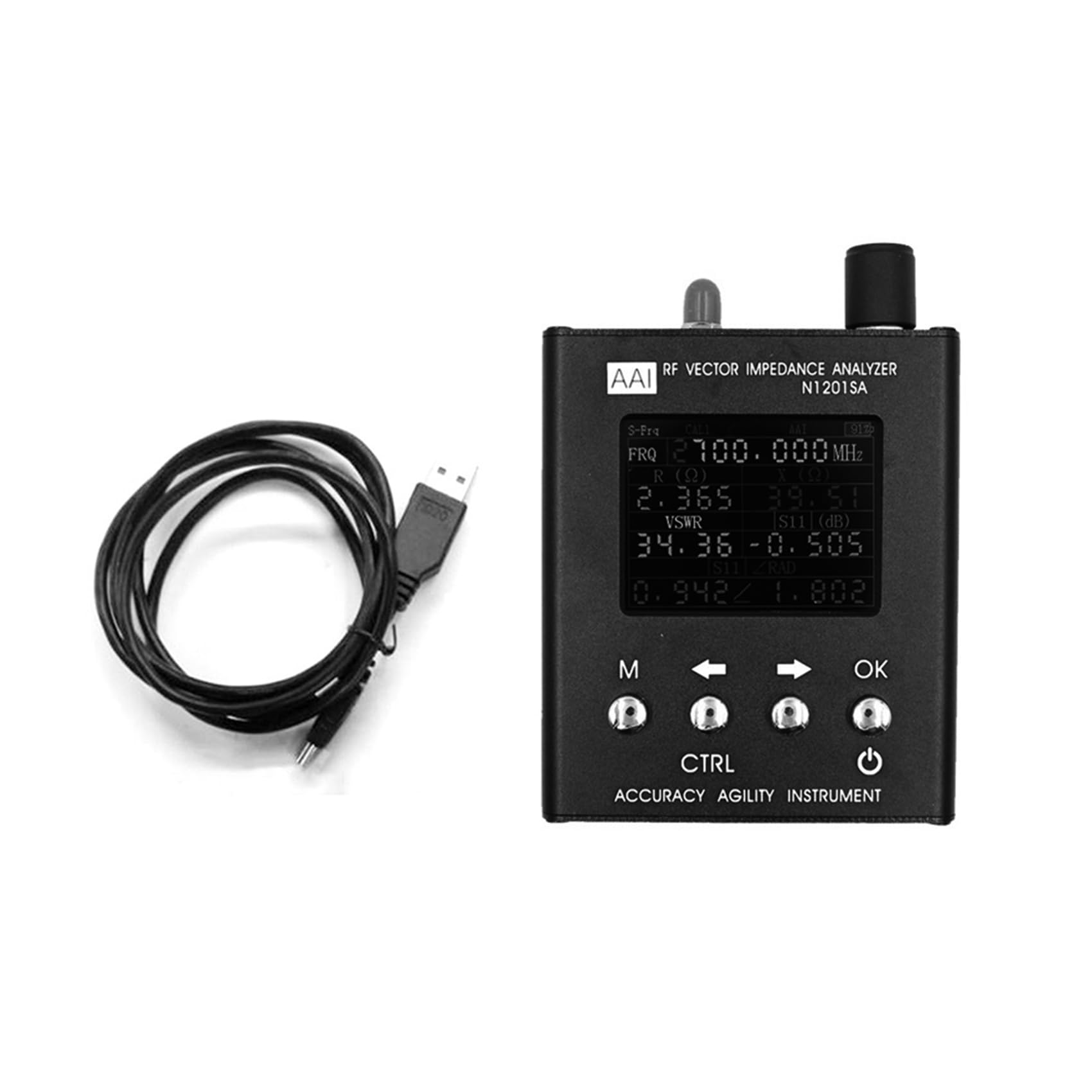 N1201SA 140MHz - 2.7GHz UV Vector Impedance ANT SWR Antenna Analyzer Meter Accessory Part Tester Resistance/Impedance/SWR