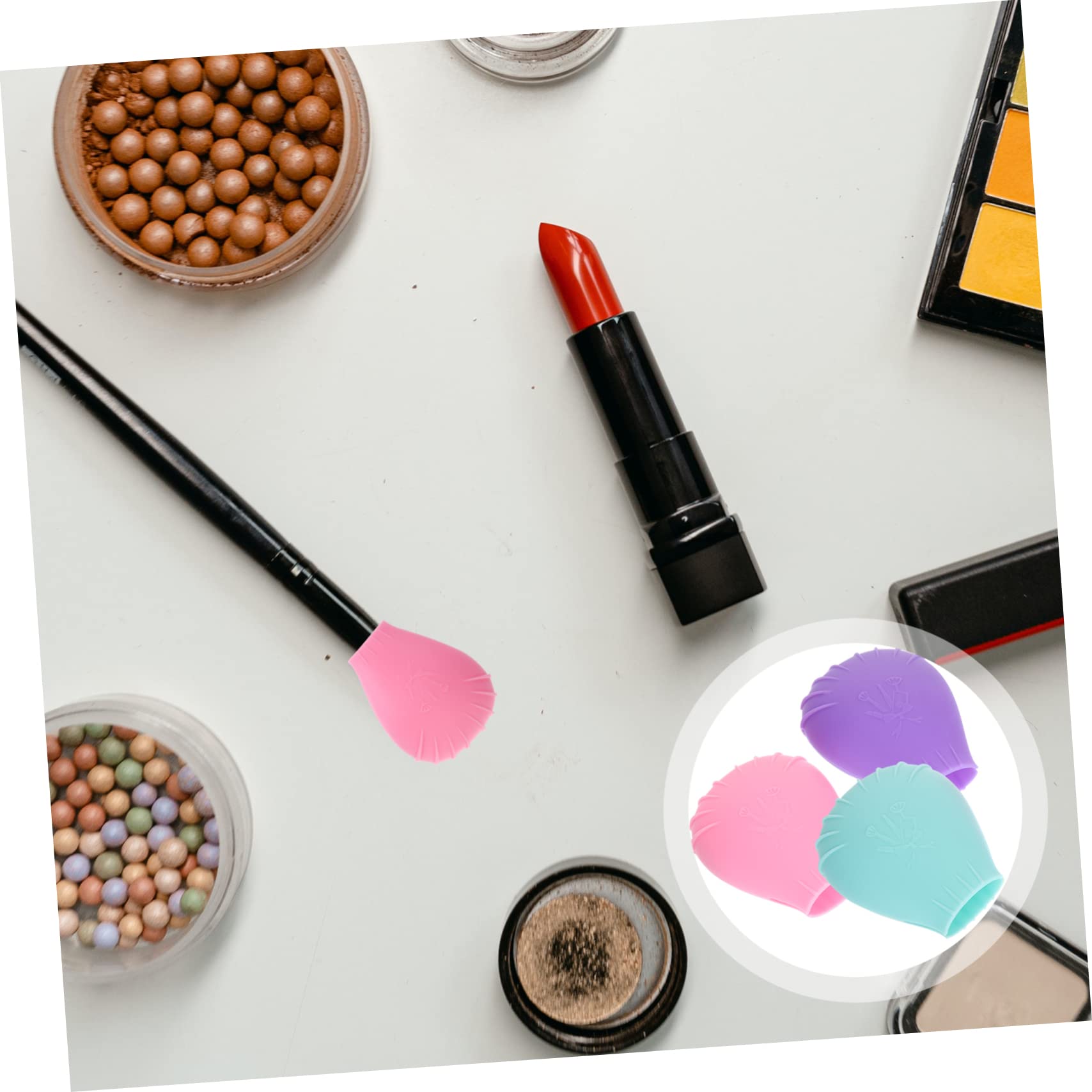 Beavorty 5 Juegos De Fundas De Silicona Para Brochas De Maquillaje Tamaño De Viaje Resistentes Al Polvo 3 Unidades X 5