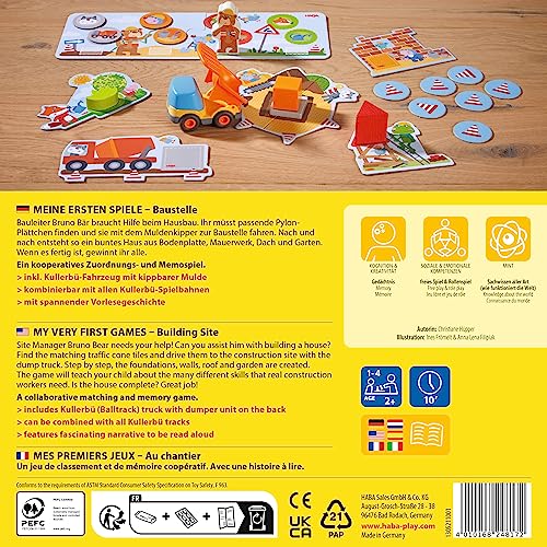 Image of HABA My Very First Games Building Site Cooperative Game for Ages 2+ (German Box)