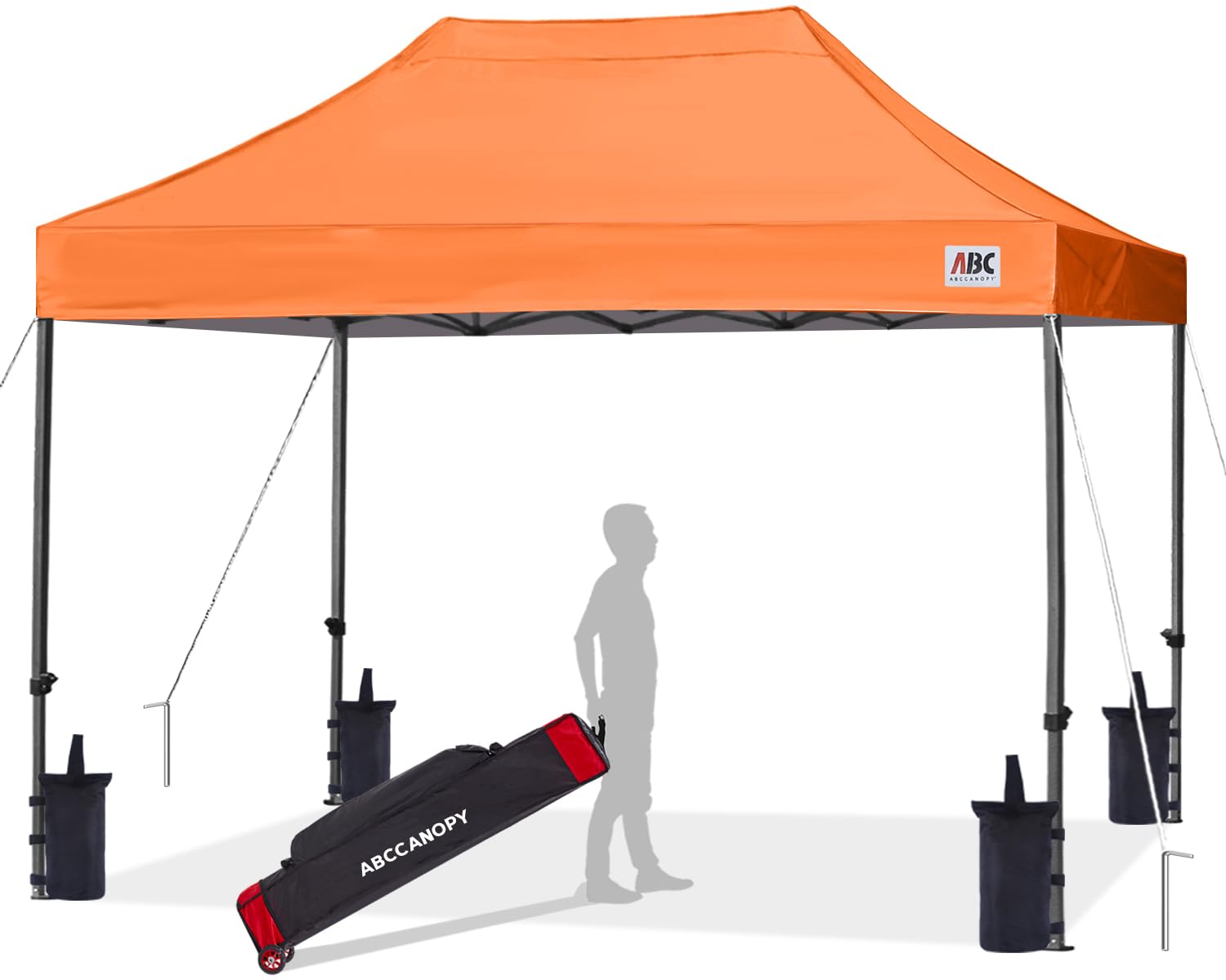 ABCCANOPY Patio Pop Up Canopy Tent 10x15 Commercial-Series (Orange)