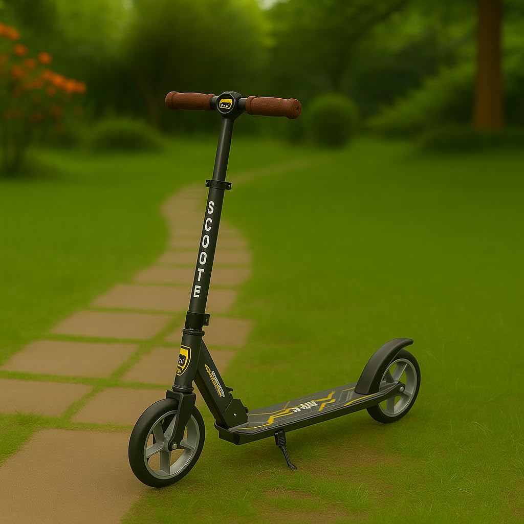 Funride Kids Scooter Ether - Two Wheel Kick Scooters for Boys and Girls with Adjustable Height and Rear Brake - 2 Wheels Foldable Skate Weight Capacity Upto 50 Kg - Age 3 Years+ (Grey)