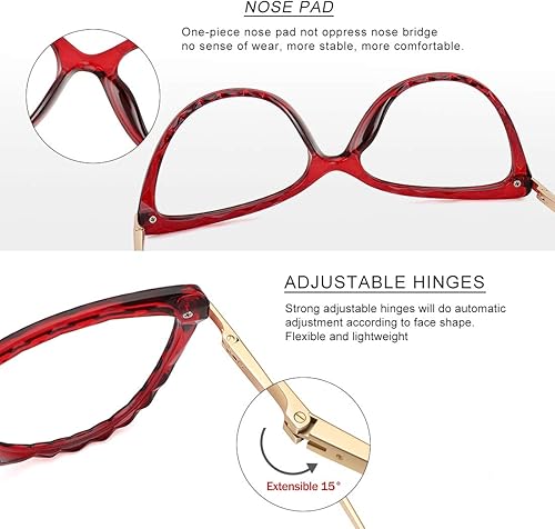 Miniatura 4 de WOWSUN Montura de lentes de ojo de gato de cristal sexy para mujer, sin receta, marco de anteojos falsos con lente transparente