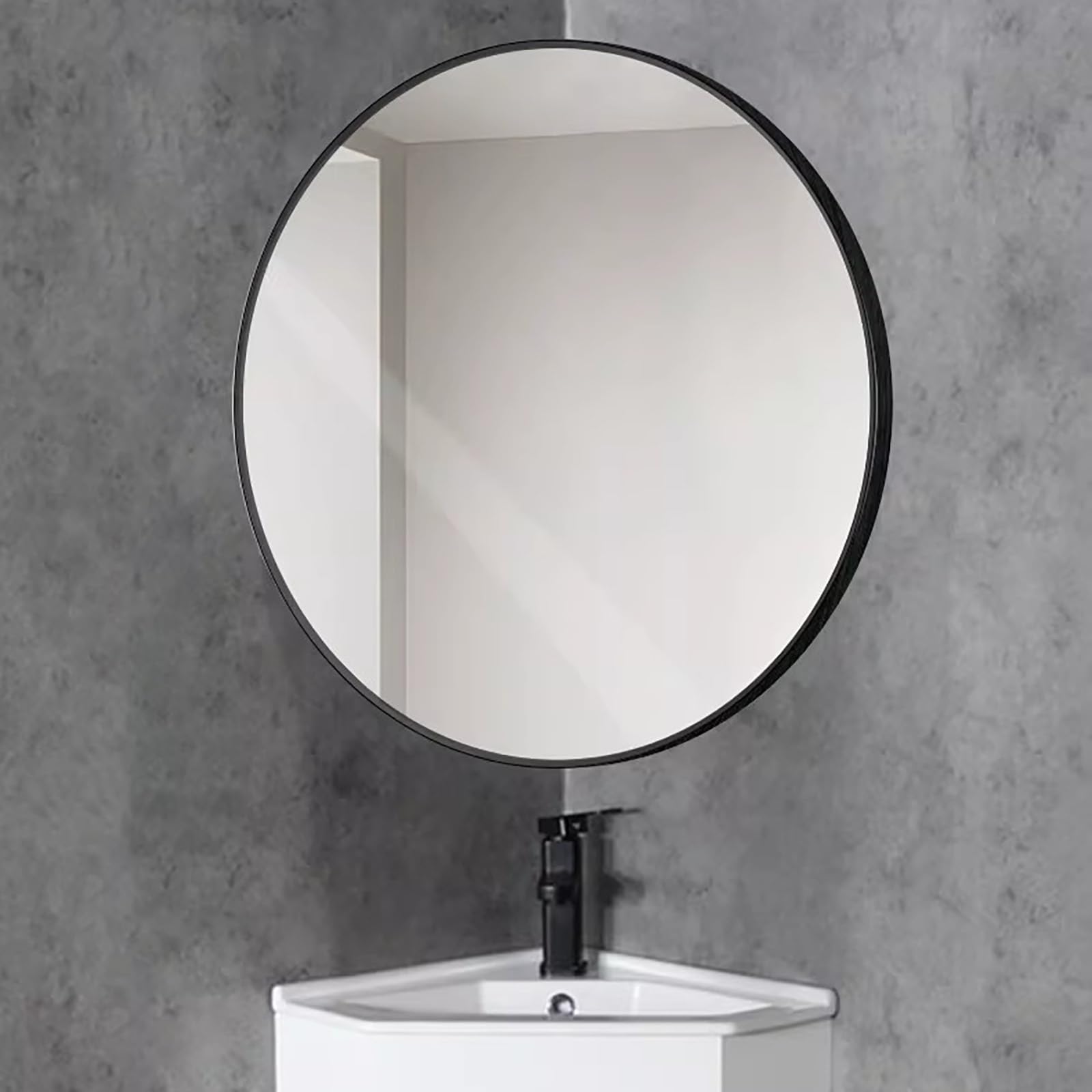 Miroir rond pour salle de bain pivotant Nero 70cm
