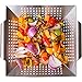 Vegetable Grill Basket and Wok Topper use as a Pan or Smoker. with Ebook Bonus | For Stir Fry and Grilling Fish, Seafood, Kabob, Pizza, Veggies & Fruit. Best BBQ Grilling Accessories. stainless steel.