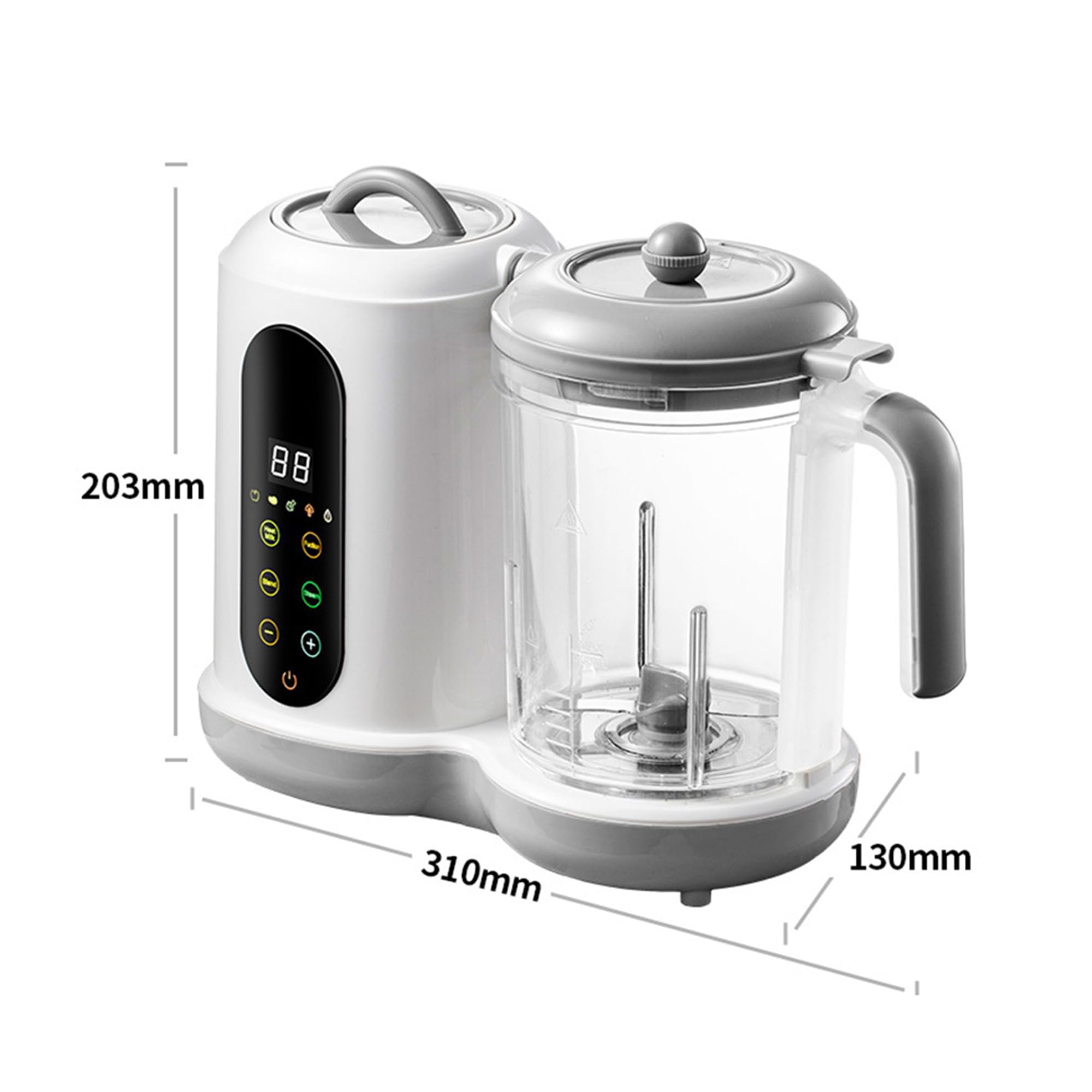 Robot Cuiseur Mixeur Bébé avec Panier Vapeur, Cuiseur Vapeur Mixeur Multifonctions Automatique pour Purées Maison Sain, Fonction autonettoyante