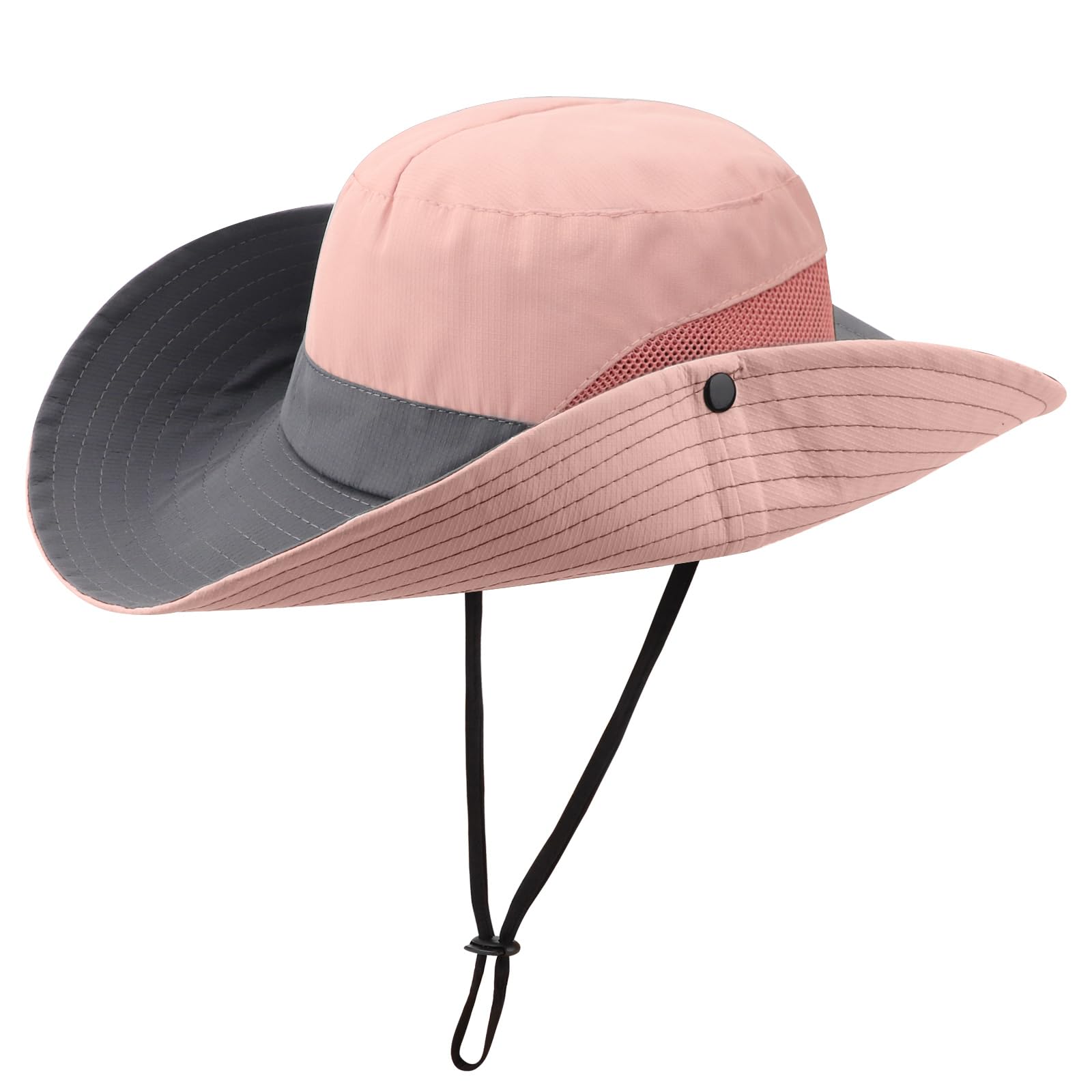 DRESHOW Femme Soleil Chapeau l'extérieur UV Protection Pliable Large Bord Pêche à Cheval Queue Chapeau UPF 50+