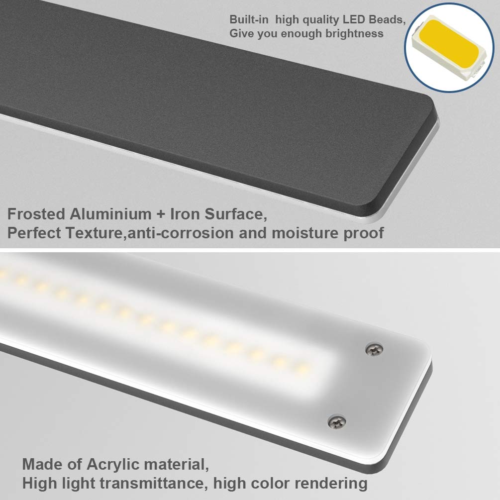 Klighten Luz Espejo Baño Led 100cm, 30W 2600 Lumen, Impermeable IP44 Lampara Espejo Baño, Aplique Espejo Baño Moderno, Blanco Natural 4500K, Nero