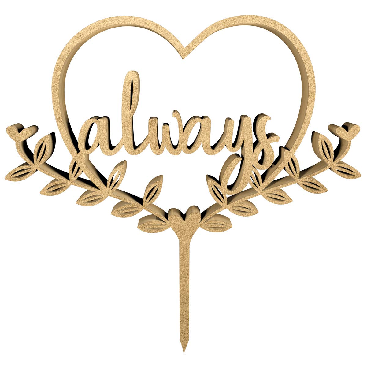 KLEINLAUT Cake-Topper, Always, 25 x 25,5 cm, Kuchendeko Tortendeko, 32 Farben zur Wahl, Gold