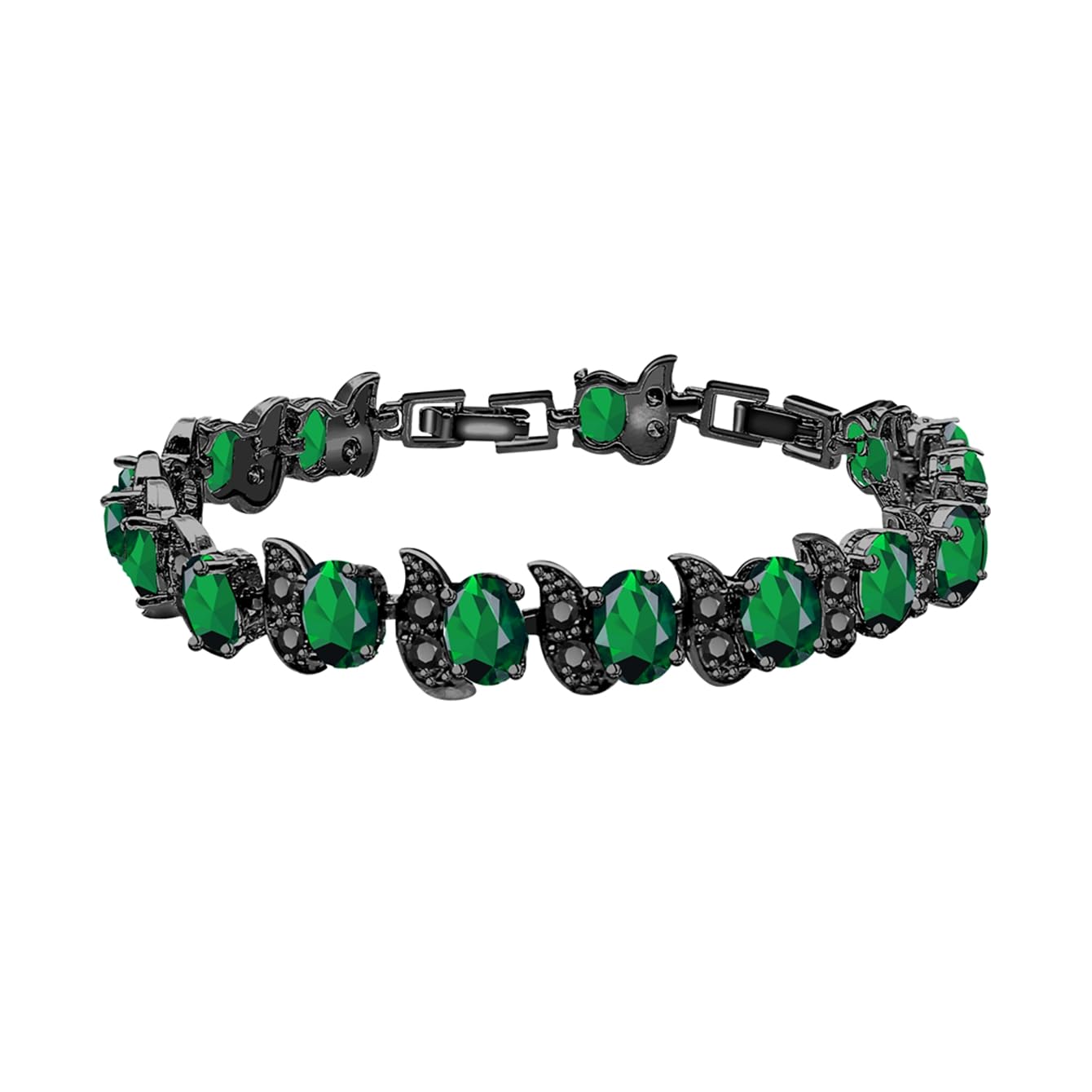 LMXXVJ Fashion Tennis Bracelet Created Emerald White Gold Plated Charm Bracelet Gifts Jewelry for Women