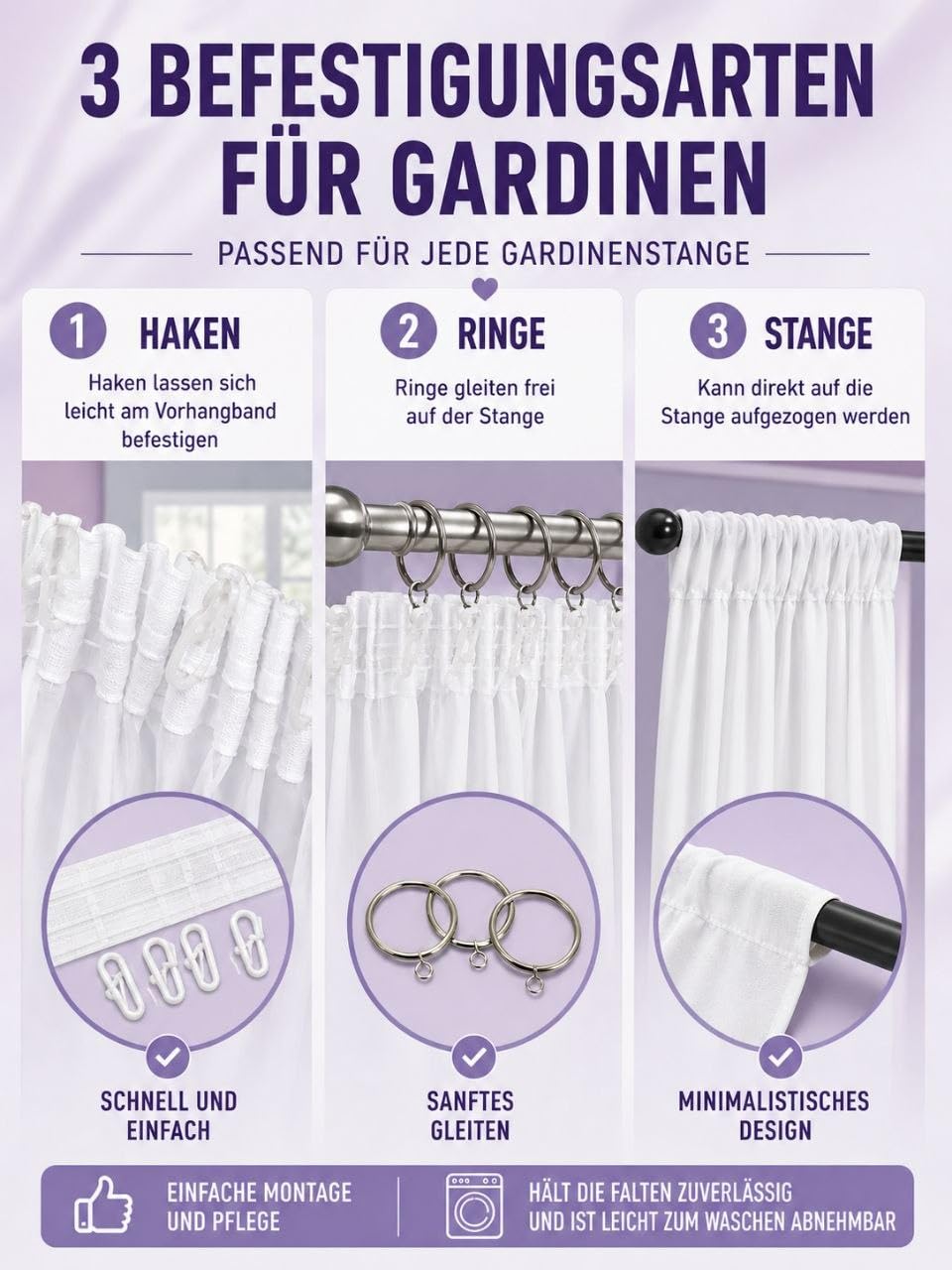 Gardinen Vorhänge mit Kräuselband & Bleiband Leinenoptik Fertiggardine Vorhang halbtransparente Voile Gardine für Wohnzimmer & Schlafzimmer, Ecru 1er-Set(H×B 240×600 cm)