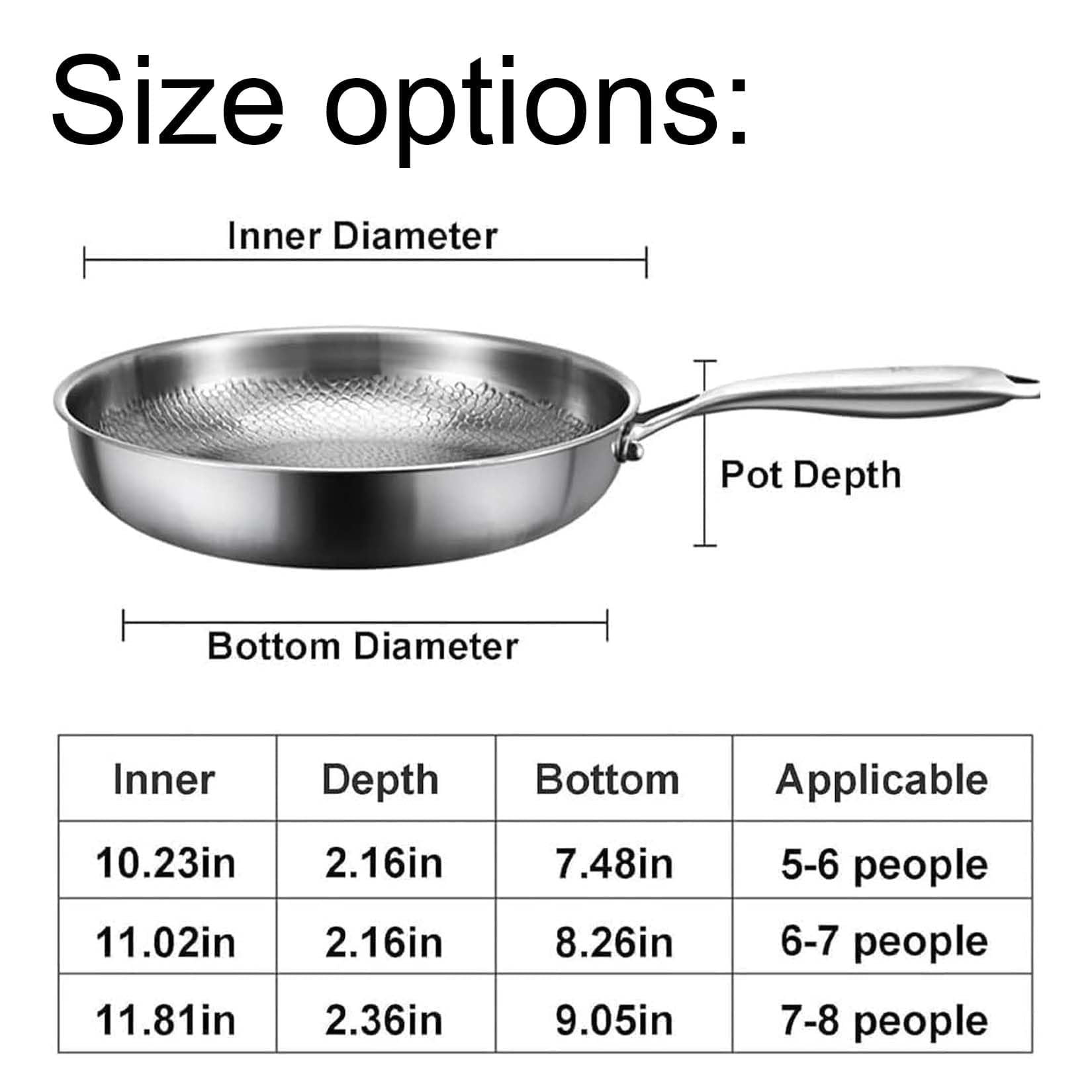Adius Padella Pro in Titanio Plateful con Coperchio, Padella Antiaderente in Titanio, Multifunzionale, Riscaldamento Uniforme, Compatibile con Tutti i Piani Cottura (NO Lid,30cm)