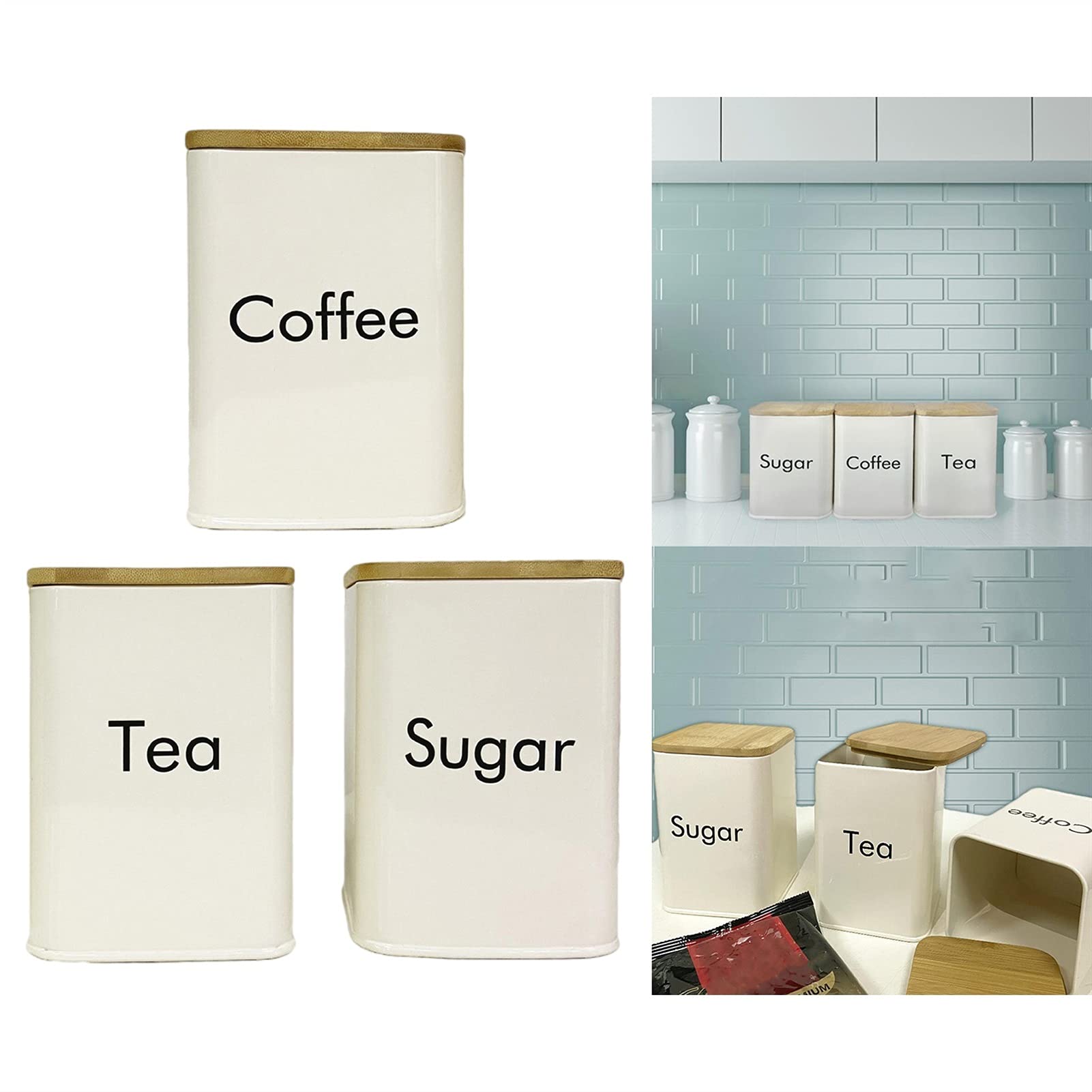 QINGGANGLING999 Kaffeedosen 3 stücke Kaffeezucker Aufbewahrungsbox Food Storage Container Gläser Sparen Sie Platz for Küchenbüro Kaffeedose Luftdicht