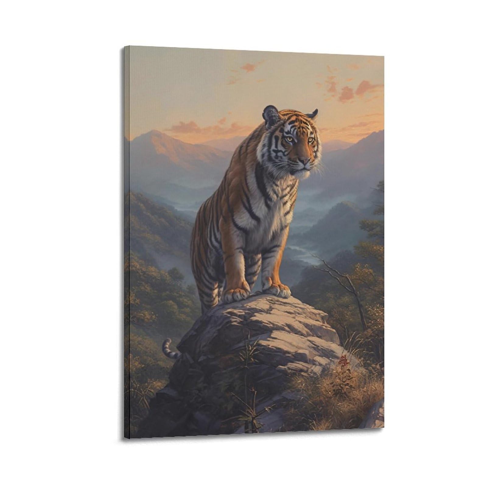 JTLFXY Animal Poster Tiger on The Mountain Poster Decorative Painting Canvas Wall Posters And Art Picture Print Modern Family Bedroom Decor Posters 20x30inch(50x75cm)