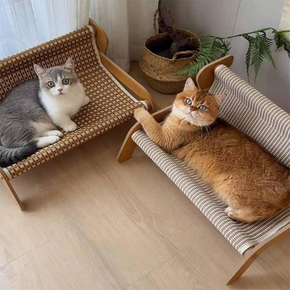 Mellowkin Katzenkratzsofa,2-In-1-Katzen-Sisalstuhl,Mit Ruheplatz Gegen Langeweile Und Zum KrallenschäRfen,Mit Ersatzpads，StrapazierfäHig FüR Hauskatzen (Ausführung A (mit Ersatzmatratze), Größe-1106)