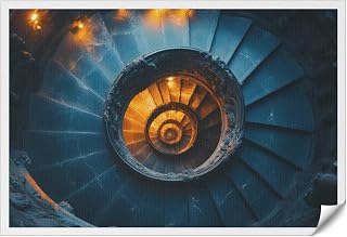 RPSIRVFO Fine art print Unframed Wall art Oil Painting A spiral staircase in Vatican Suitable for home decorating living rooms bedrooms bathrooms and offices