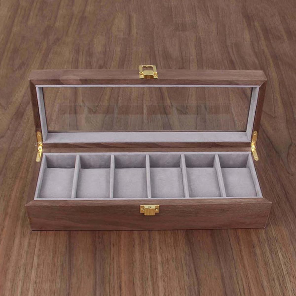 Caja de Reloj de Madera para Guardar Relojes y Joyas Diseño Elegante y Práctico 6 Ranuras Adecuado para Uso en Casa y Viajes