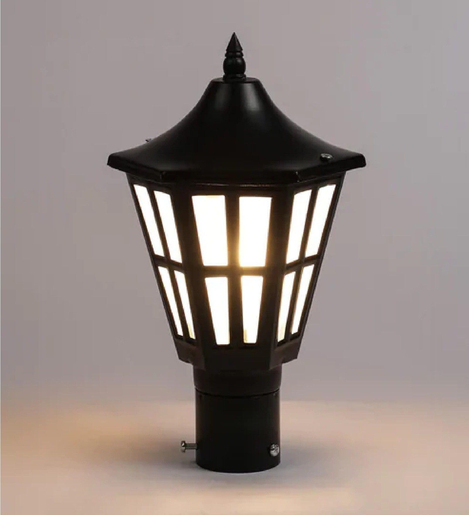 Fixed Gate Light Black Iron and Glass | Pack of 6 Outdoor Garden and Roof Entrance Lamps | Durable Weather-Resistant Decorative Exterior Lighting Fixture-image-36