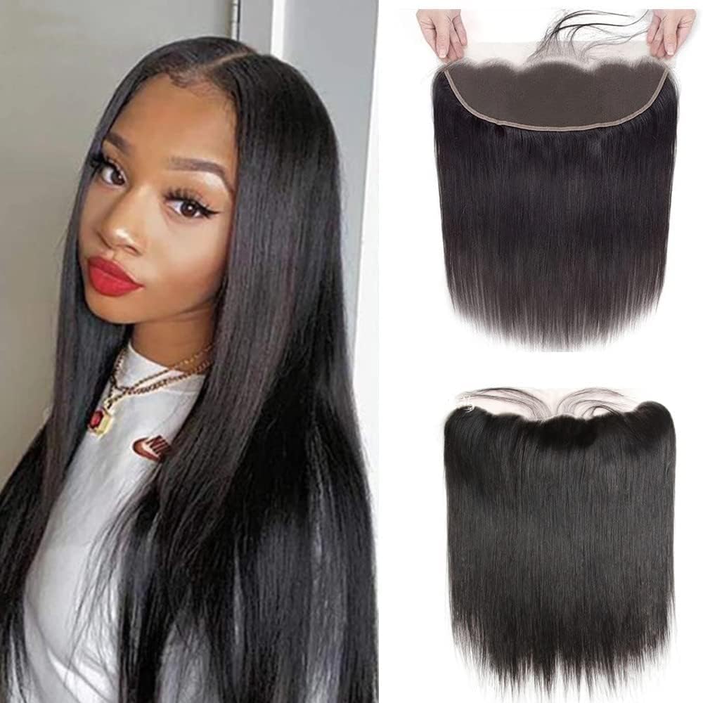 13x4 HD Lace Closure Body Wave Invisible Ultra-thin Lace Closure Brazilian Raw Virgin Human Hair Pre Plucked Natural Black 8 Inch