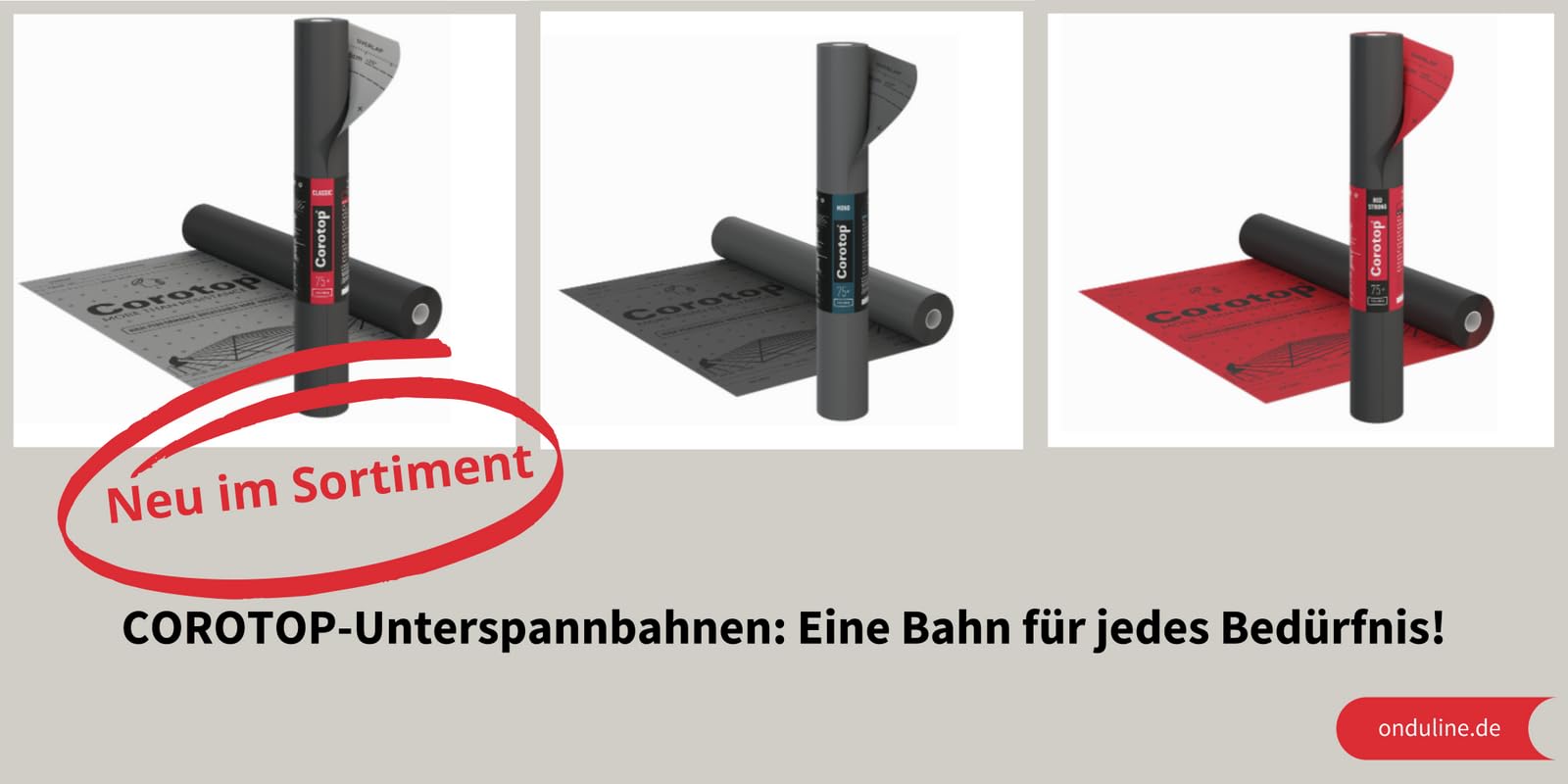 Corotop Classic 130g/m² ohne Klebestreifen 1,5 x 50 m/Rolle = 75 m² Unterspannbahn Unterdeckbahn Dachbahn Dachfolie Oberlagsbahn