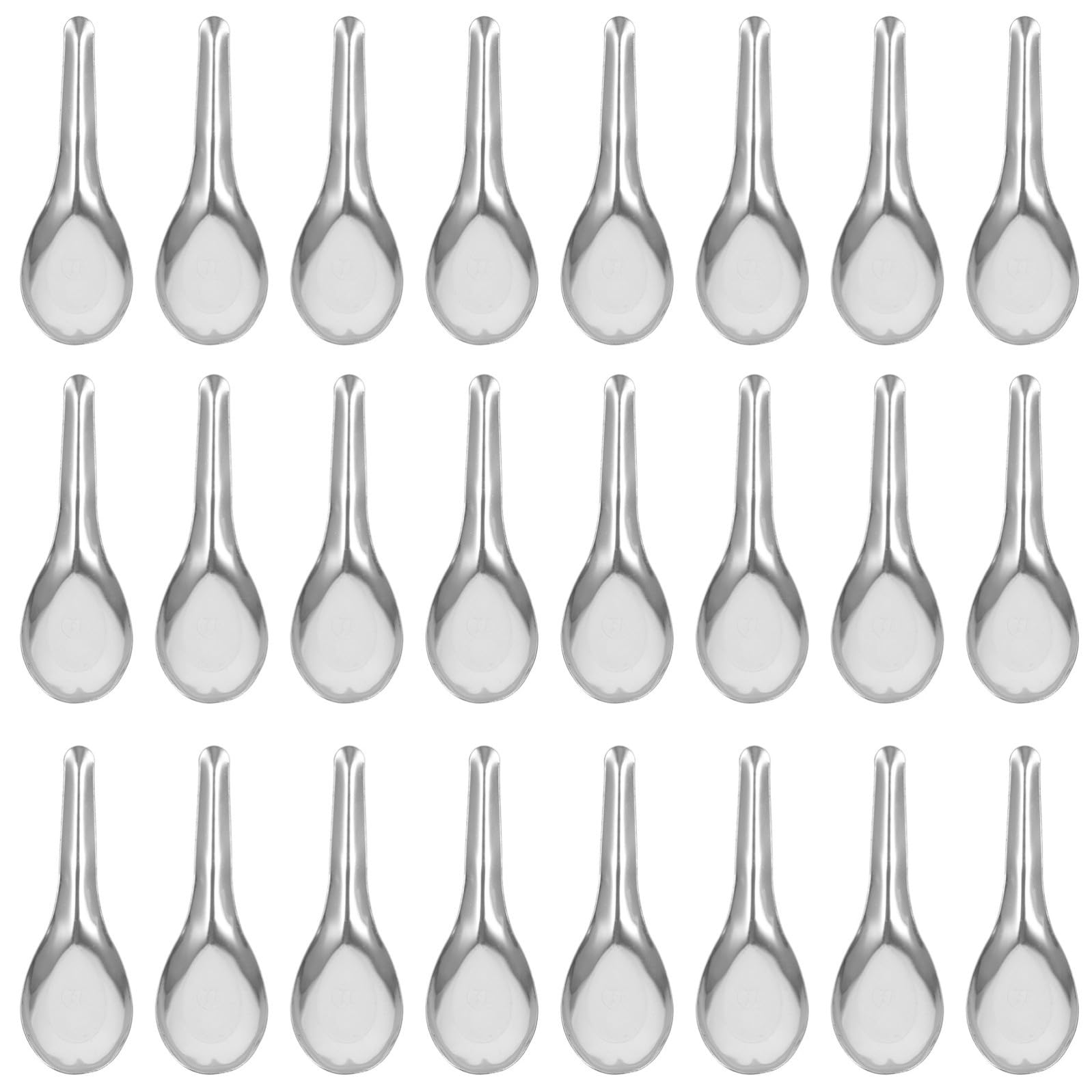 PACKOVE Cucchiai da Zuppa Multiuso Finitura Lucida Design Semplice ed Elegante 50 Pezzi in Acciaio Inossidabile Stili multipli per Casa, Ufficio e Feste Stili multipli