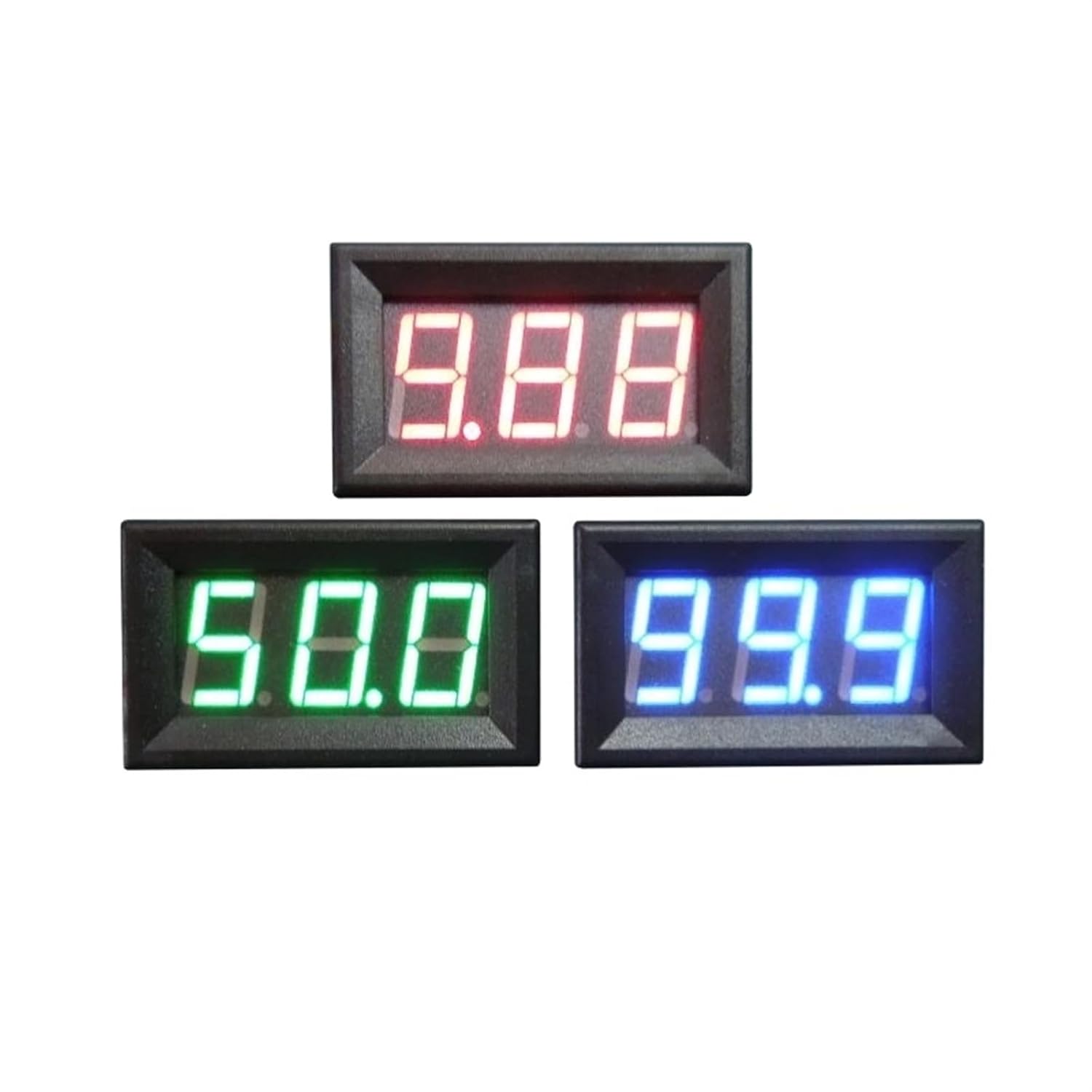 LED Digital Voltmeter DC 2.5V 2.8V to 30V 150V Voltage Panel Meter Red Blue Green Electromobile Motorcycle Car Volt Gauge(White Cover-Blue,DC 2.80-30V)