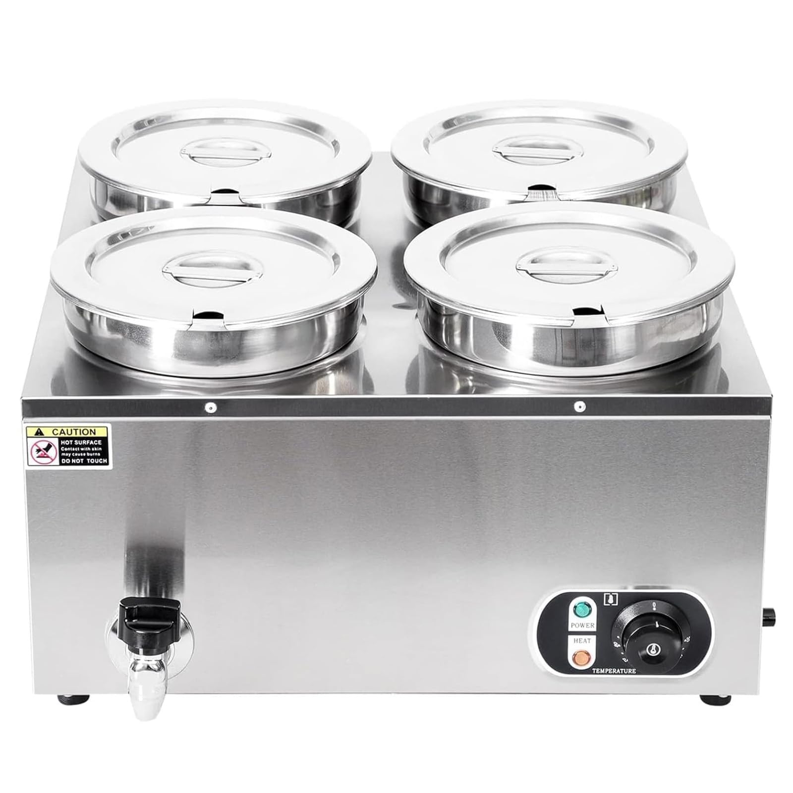 AYCDL Stainless Steel Commercial Food Warmers, Adjustable Temperature 50-85℃, Easy to Drain Off Water, for Buffet Canteen Catering and Restaurant,7l