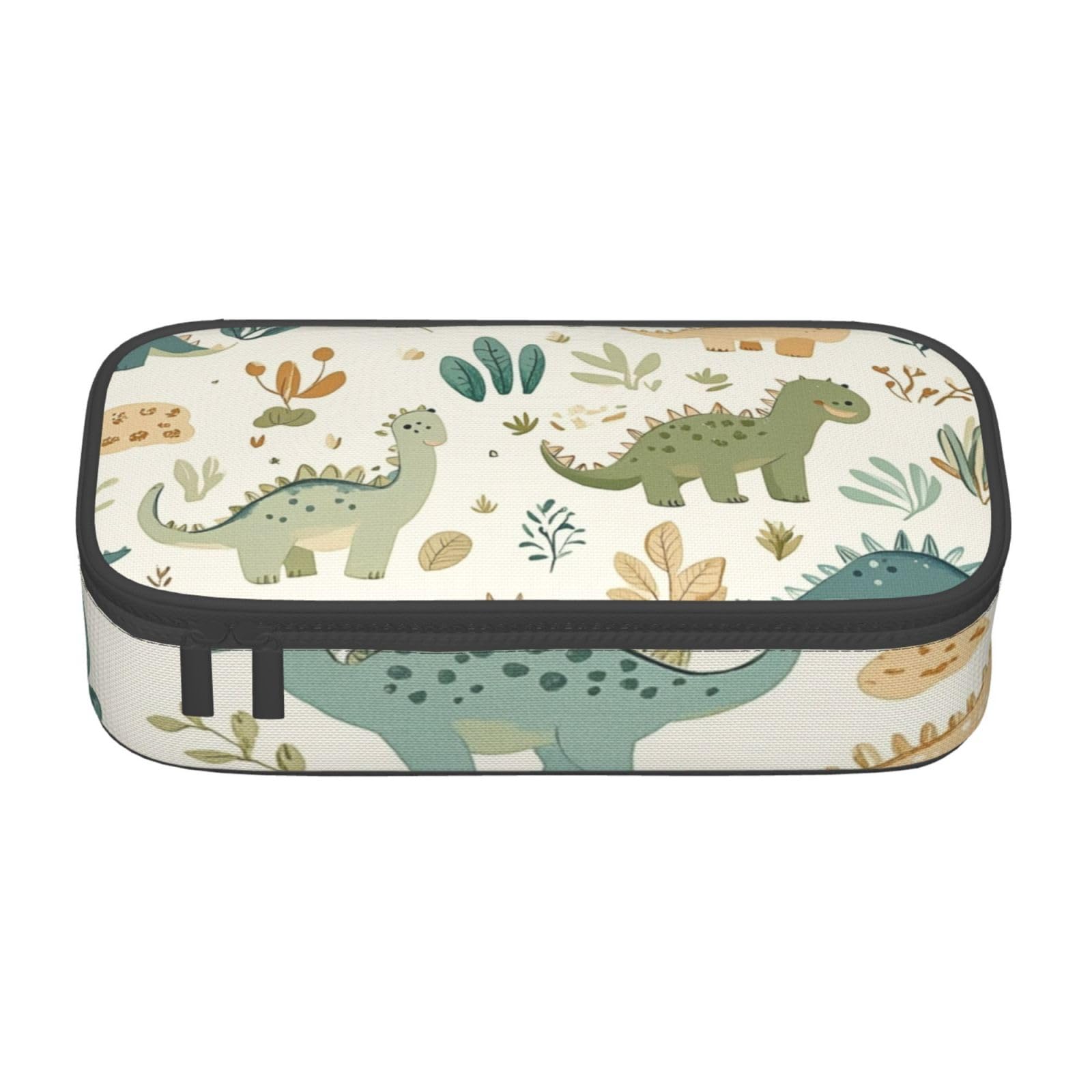 Mexpekil Cartoon Dinosaurs Pattern Pencil Case for Girls Boys Pencil Bag Stationery Organiser with Compartments School Supply Bag for Students Office