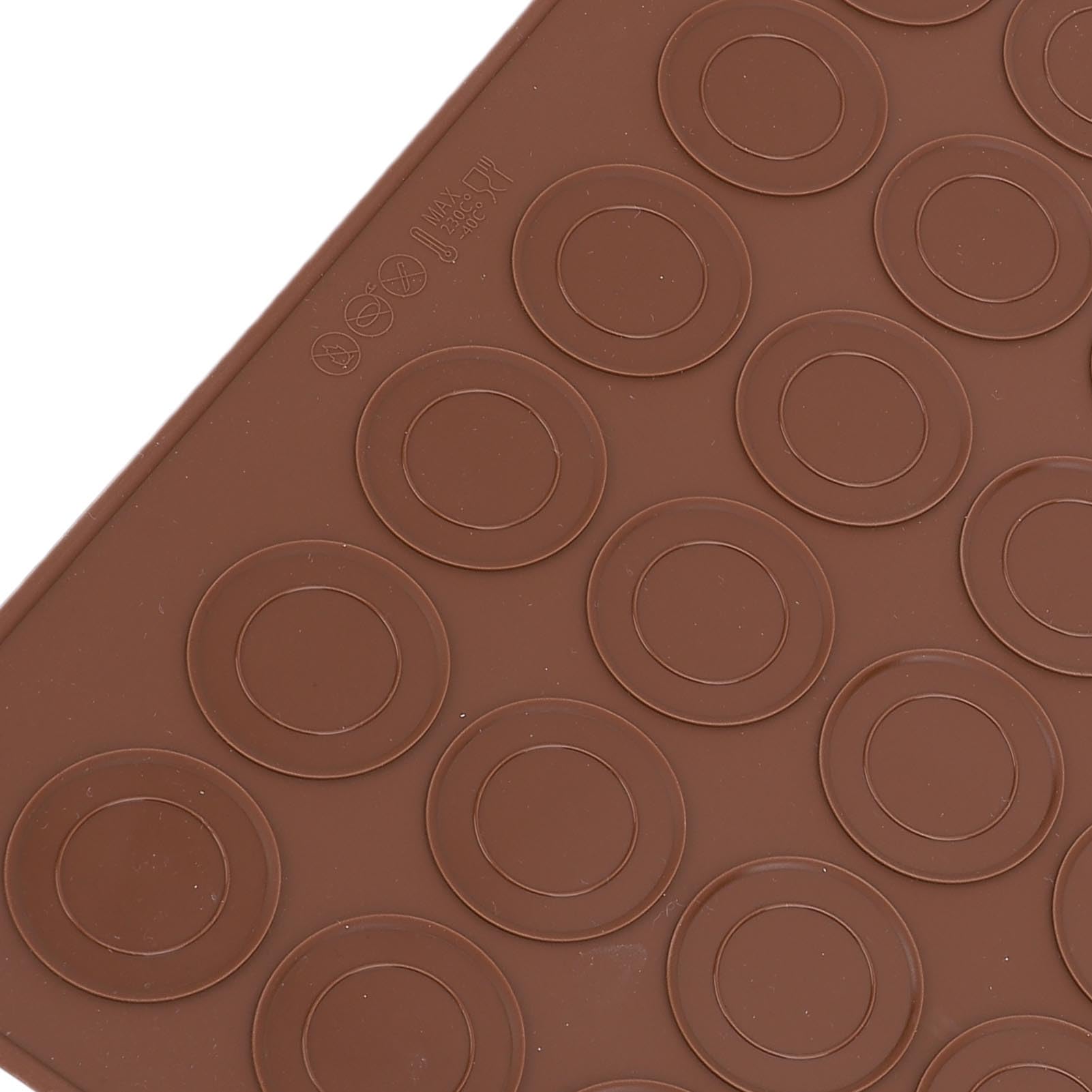 10 feuilles de macaron en silicone réutilisables, doublure à four à biscuits pour macarons, tapis de cuisson avec cercles, 30 trous rouleaux sans bâton pour les