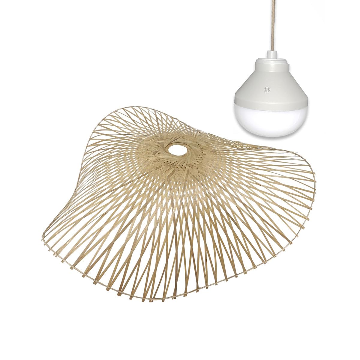 Suspension bambou LAIA NOMAD Lumisky avec ampoule LED RGB pour éclairage nomade bohémien
