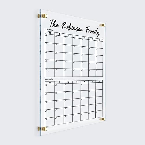 Two Month Wall Calendar Vertical Personalized Planner - Personalized Calendar 2024, Dry Erase Two Month Planner Family Calendar 2024 Calendar w
