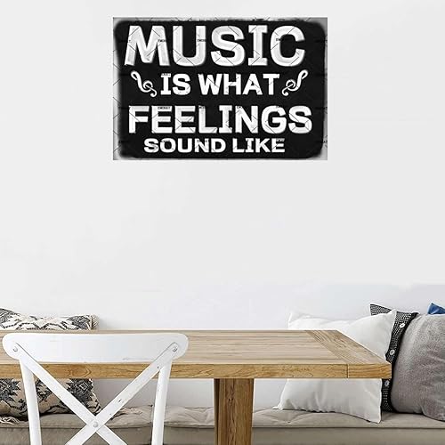 Miniatura 7 de EMOHAT Letrero de pared de estaño, decoración musical, placa de metal de aluminio, 8 x 12 pulgadas para el hogar, sala de estar, porche, dormitorio,