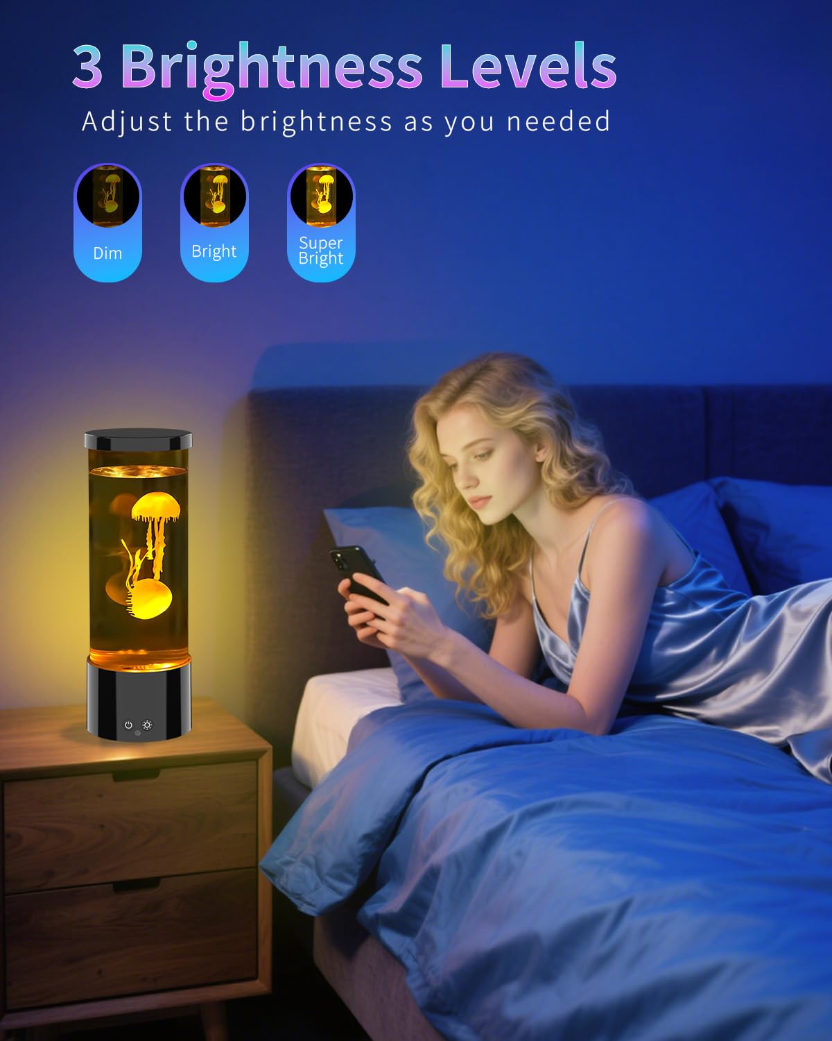 AONESY Lampada Meduse Lampada Lava Medusa Lampada Notturna Telecomando Jellyfish Lamp con 17 Colori che Cambiano & 4 Modalità Medusa Lampada Dell'umore USB Lampada da Tavolo, Nero