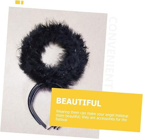 Miniatura 5 de USHOBE 30 Pcs Black Angel Headband Cosplay Costume Makeup Headband Prom Tiara Headbands for Women Headbands for Halloween Party Angels Hair