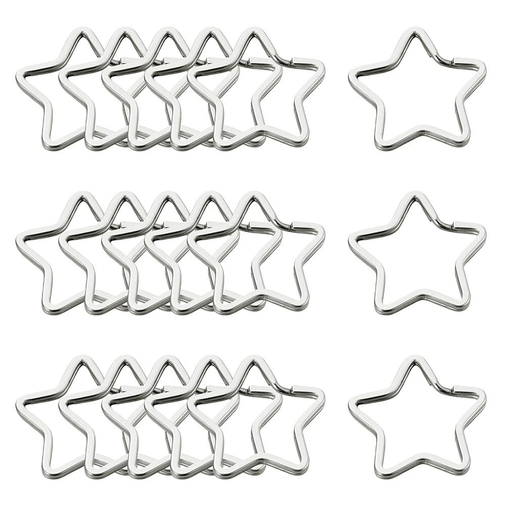 YUETON Lot De 50 Porte-clés En Métal En Forme D'étoile