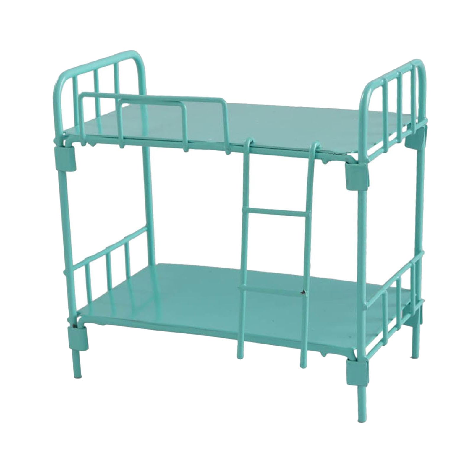Uqezagpa 1/12 Scale Bunk Bed Miniature for Dollhouses Bedroom Bed Efficient Kids Play Furniture Metal Alloy Dollhouses Bedroom Set Toy