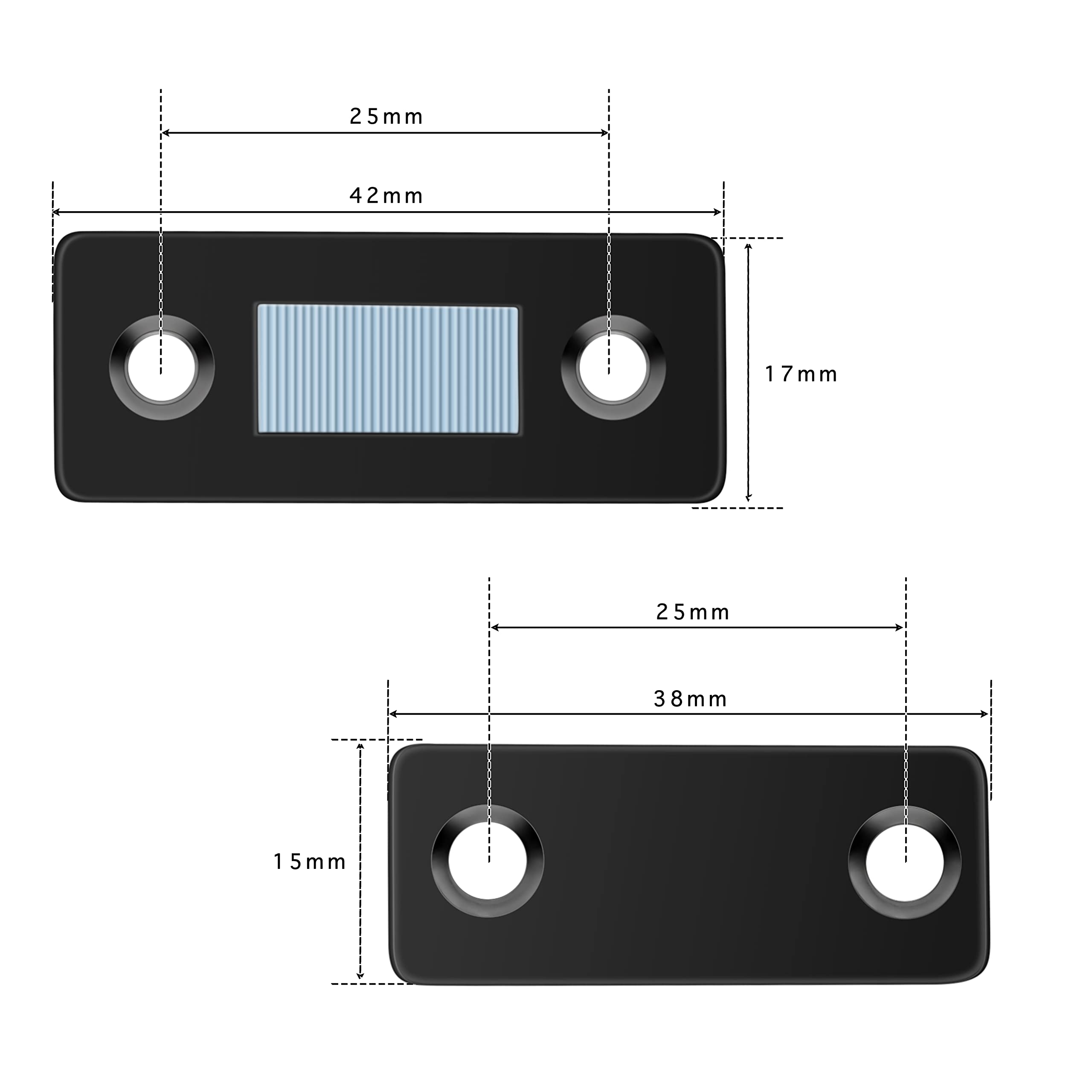 4 calamite ultra sottili, in acciaio inox, autoadesive, chiusura magnetica per porte scorrevoli, cucina, finestre, armadio (nero)