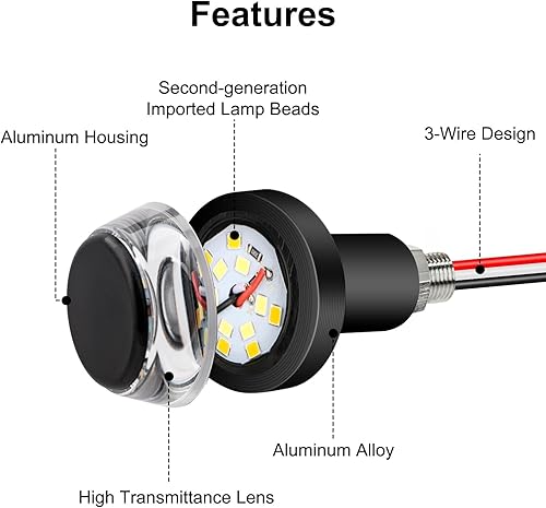 Miniatura 4 de Linkstyle 2 luces intermitentes para motocicleta, 12 luces LED indicadoras de giro, luz frontal de manillar blanco ámbar para motocicleta de 12 V