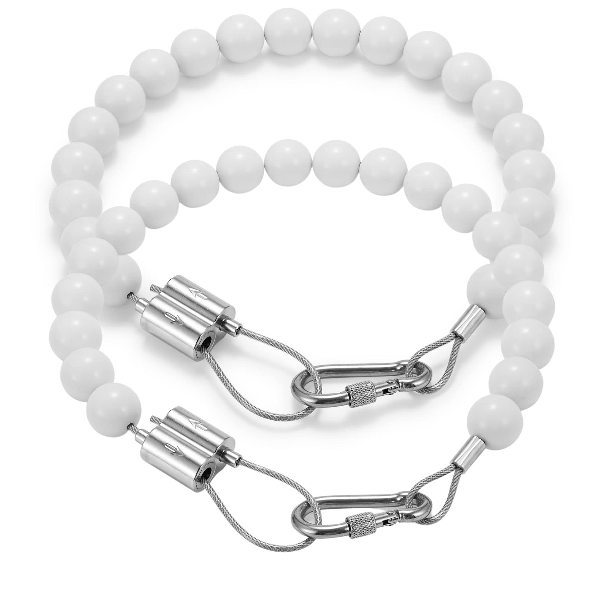 FUNNANS Adjust Length Flag Pole Beaded Retainer Ring, FlagPole Ring to Keep Flag Close to Pole for Internal External Halyard- Fit 3" to 7" Inch Diameter FlagPole (2pcs)