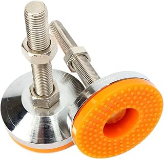 XMHF M12x100mm Adjustable Leg Leveler Carbon Steel Shockproof Self Leveling Feet Base Diameter 2.2 Inch, 1000 LB Capacity for Workbench, Machine, Cabinet Heavy Duty Applications 2Pack