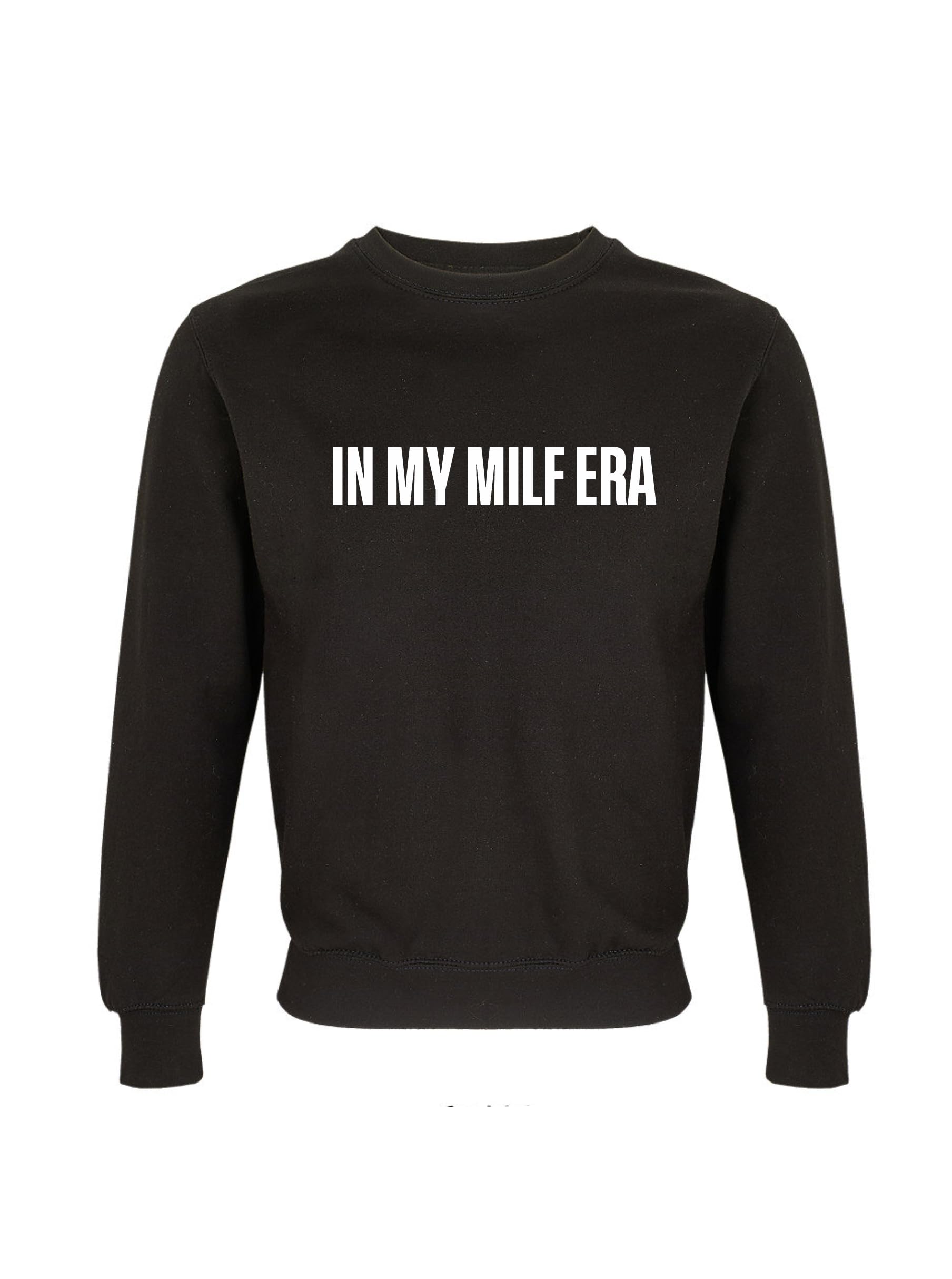All You Can Tee Ali Mami, Milf Crew Neck Sweatshirt, Black, XS