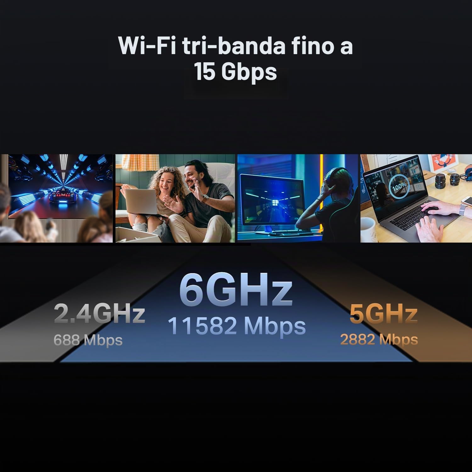 TP-Link Tri-Band BE15000 Wi-Fi 7 Router (Archer BE700) - 8 trasmissioni 15 Gbps, 1x10G, 1×2.5G, 3×1G Porte, USB 3.0, 6 antenne interne, VPN, EasyMesh, HomeShield, MLO, Supporto IoT privato.