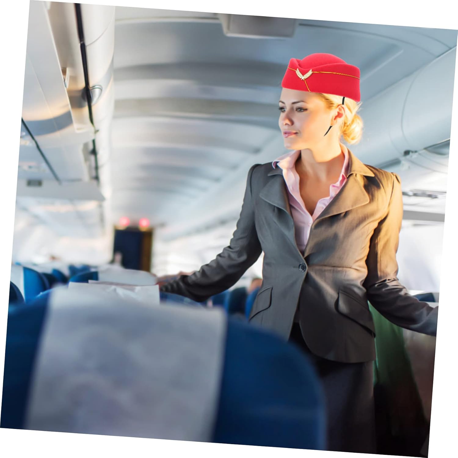 STOBOK 4pcs Airplane Stewardess Hat Uniform Cosplay Hat for Flight Attendant Costume Vintage Inspired Captain Hat for Themed Parties and Decor