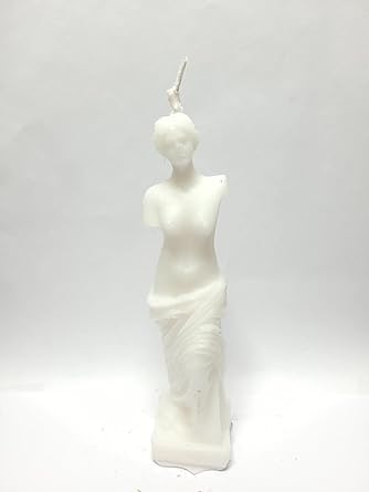 Hecate Wizard Mall-Venus Candle-Goddess Venus Candle-Spell Candle-Ritual-Magic-Home Decor-Room Decor-Halloween-Spell Casting-Unscented-Soy Wax Blend-Healing-Aromatherapy (White-13.5H X 3W)-50Grams